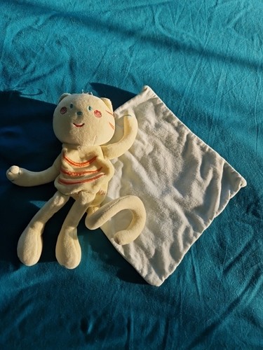 Doudou chat jaune - jaune, d'orge