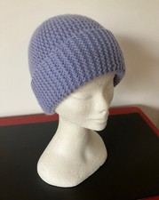 Bonnet bleu lavande en cachemire 