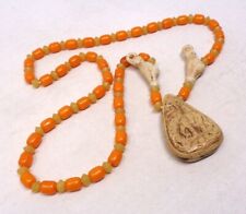 Collier sautoir ancien en galalithe Décor éléphant - ART DECO 1930's Vintage