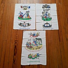 Lot 3 anciens torchons/serviettes publicitaires lessive SKIP  - Le baril SKIP