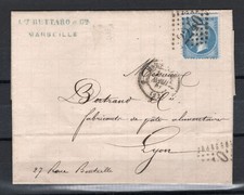 Lot 566  timbre France  n°22 sur lettre CAD 2240 Marseille
