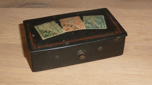 Ancienne boîte timbres - boîte, à