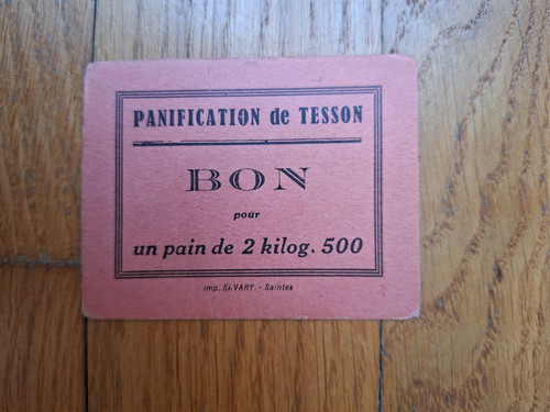 Rationnement ticket de pain - -,
