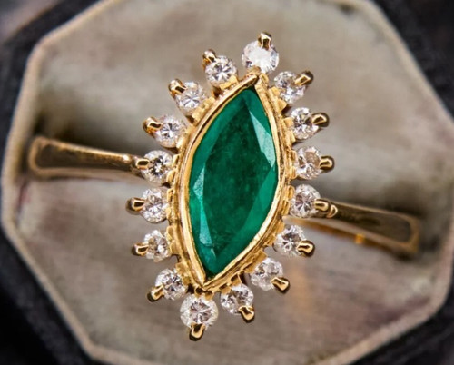 Bague mariage émeraude en - mariage,