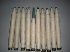 Lot de 10 bobines de fil blanc filature couture mercerie industriel usine déco