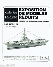 PUBLICITE ADVERTISING 056  1964  Heller  jeux jouets maquette porte-avion Clemen