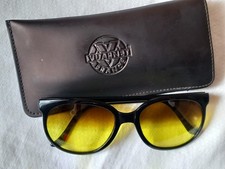 VUARNET Lunettes montures noires verres jaunes  POUILLOUX 002 - Vintage  80s