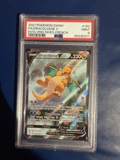Carte Pokémon Dracolosse V 192/203 PSA 9 Evolution Céleste Epee Et Bouclier FR