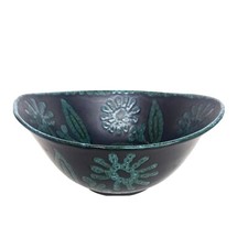 MAGNIFIQUE COUPE EN CERAMIQUE DECOR FLORAL VALLAURIS ?? SIGNATURE A IDENTIFIER 