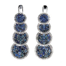 925 Argent Sterling Boucles Sapphite Diamant Rond Coupe Gemme Topaze Bijoux