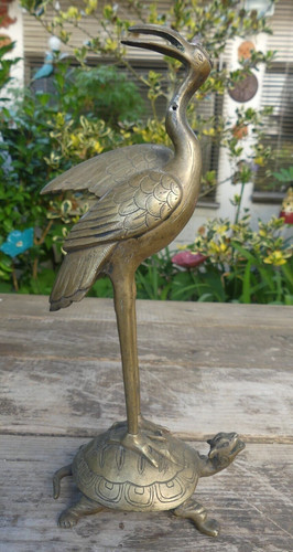 Chine statuette bronze héron - chine,