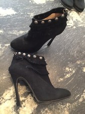 Superbe boots daim franges clous Gianmarco Lorenzi 38,5 comme neuve 