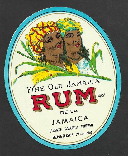étiquette ancienne rhum - rhum,, de