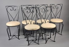 Suite de six chaises en fer