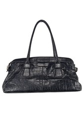 LAMARTHE Sac à Main Femme Noir Cuir Croco Élégant Business