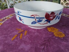 Saladier ancien KG Lunéville Modèle Chantal Décor de Roses Bleues 24,5cm 1Kg