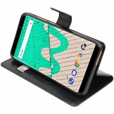 Coque Wiko View Max Etui Portefeuille Housse PU Cuir Porte-Cartes, Noir