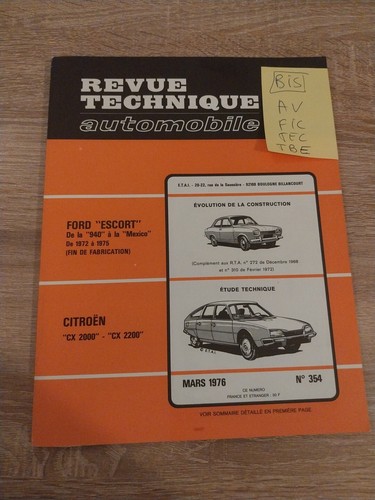 Revue technique citroen - technique,