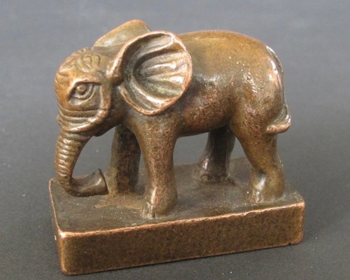 Sceau éléphant bronze de - en,