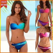Ensemble bikini push-up femme soutien gorge bandeau rembourré maillot de bain maillot de bain plage