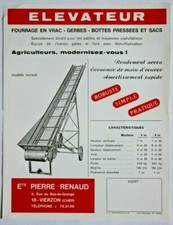 prospectus brochure élévateur pierre Renaud Vierzon matériel agricole tracteur