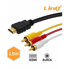 Cable HDMI Male / 3 RCA Males Blinde 1.5m Transmetteur Audio Video HD 1080Pixels