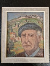 Paul Hogg Huile sur isorel Autoportrait de l'artiste tableau peinture art