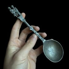 Cuillère De Mariage Ancienne En Étain 