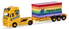 HERPA - Camion avec remorque porte container HAPAG-LLOYD 3 essieux – VOLVO FH...