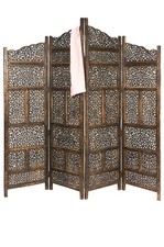 Paravent En Bois Séparateur De Pièce Oriental Saraswati Marron