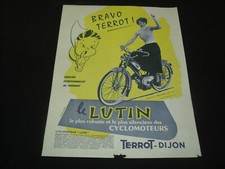FEUILLET PUBLICITAIRE D EPOQUE GAMME TERROT 1955  - LUTIN - 125 250 500cc RGST