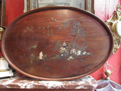 Old panel wood painting mother - wood,