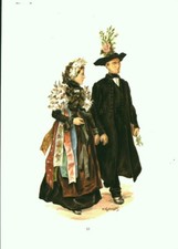 Gravure ancienne Alsace 1970