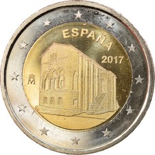 [#913634] Spanien, 2 Euro, Églises du royaume des Asturies, 2017, UNZ, Bi-Metall