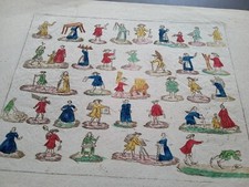 Planche XVIIIe rehaussée -Scènes populaires, villageoises - Gravure