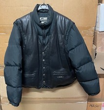 GENUINE VINTAGE US SCHOTT 126 GOOSE DOWN LEATHER JACKET BLACK SUPER EX ! SIZE 48