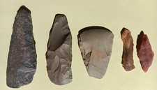 Lot de 5 Outils Néolithique (pierre, silex et schiste ) sud Maroc Ref 831