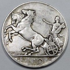 Monnaie Argent, 10 Lire 1927 R