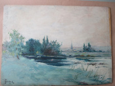 GODCHAUX.  HUILE SUR PANNEAU