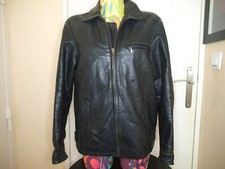 VESTE VINTAGE CHEVIGNON  EN CUIR NOIR, TAILLE M