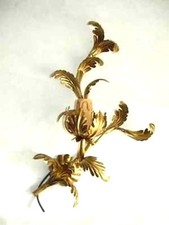 Applique 1 Lumière Fer Forgé Feuilles Acanthe Or Style Classique Doré Toscan