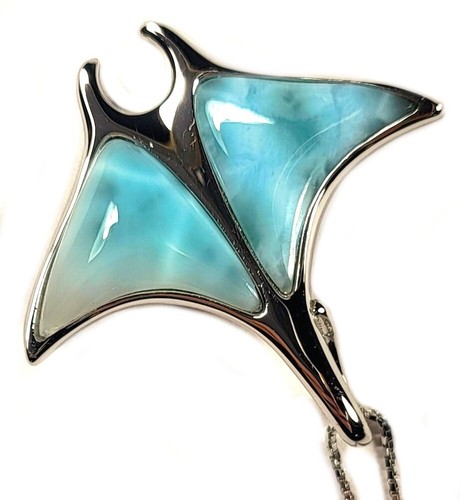 Larimar manta ray pendentif - larimar, en