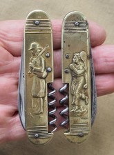 Couteaux Coursolle ancien tennis basket breton cornemuse quenouille pocket knife