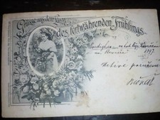 carte postale ancienne de BORDIGHERA avec timbre 1897