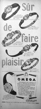 PUBLICITÉ DE PRESSE 1951 MONTRE OMEGA POUR DAMES VARIATION MÉLODIE QUINTETTE