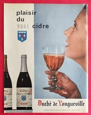 Publicité presse: Boisson Alcoolisée Cidre DUCHE DE LONGUEVILLE  1968 