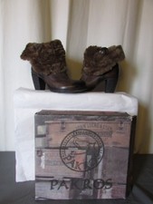 boots/bottines  fourrées pakros cuir marron/bronze et fausse fourrure  41