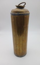 Ancienne Bouillotte Cylindrique en Cuivre Laiton 28cm Style Vintage Rustique