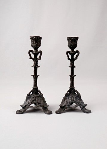 Paire bougeoirs art nouveau - de,