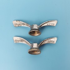 2 x Ecrous papillon Huret Luxe en laiton chromé vélo vintage 9,5 mm 1960s France